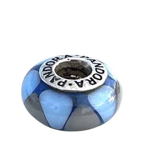 PANDORA Unique Blue Captivating Murano Glass Charm 925 - Picture 1 of 12